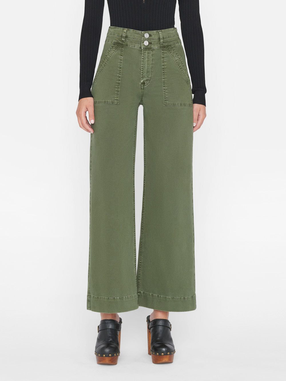 Double Waist Band Slim Palazzo -- Washed Surplus sold by Frame Denim product image thumbnail 3