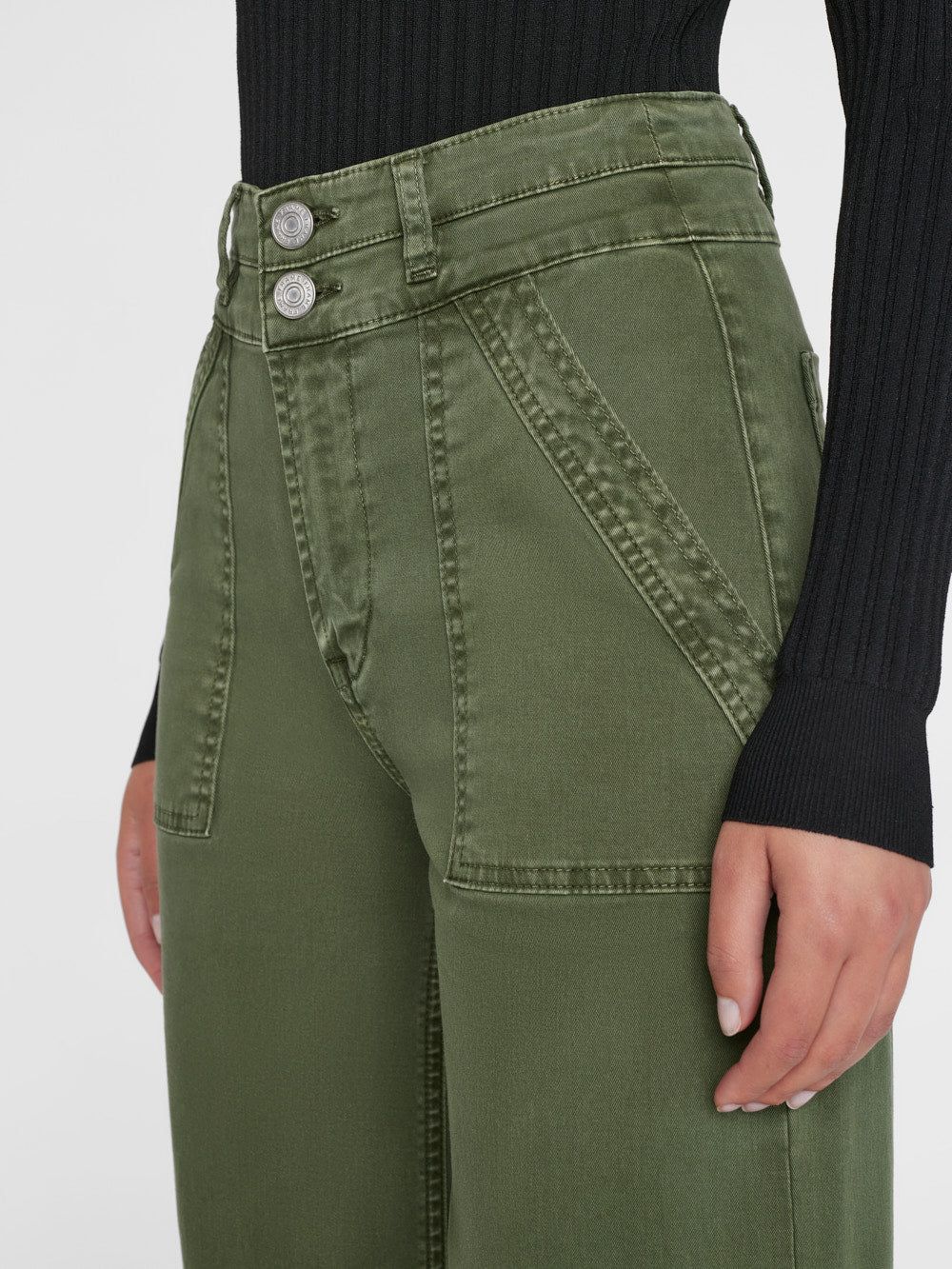 Double Waist Band Slim Palazzo -- Washed Surplus sold by Frame Denim product image thumbnail 5