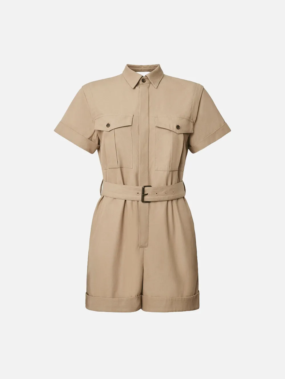 Utility Short Jumpsuit -- Khaki Tan sold by Frame Denim