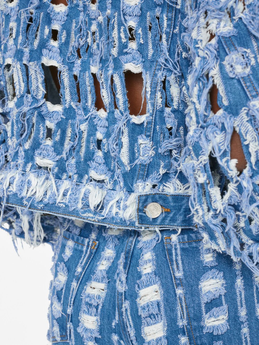 Cropped Oversized Jacket -- Blueprint Frays sold by Frame Denim product image thumbnail 4