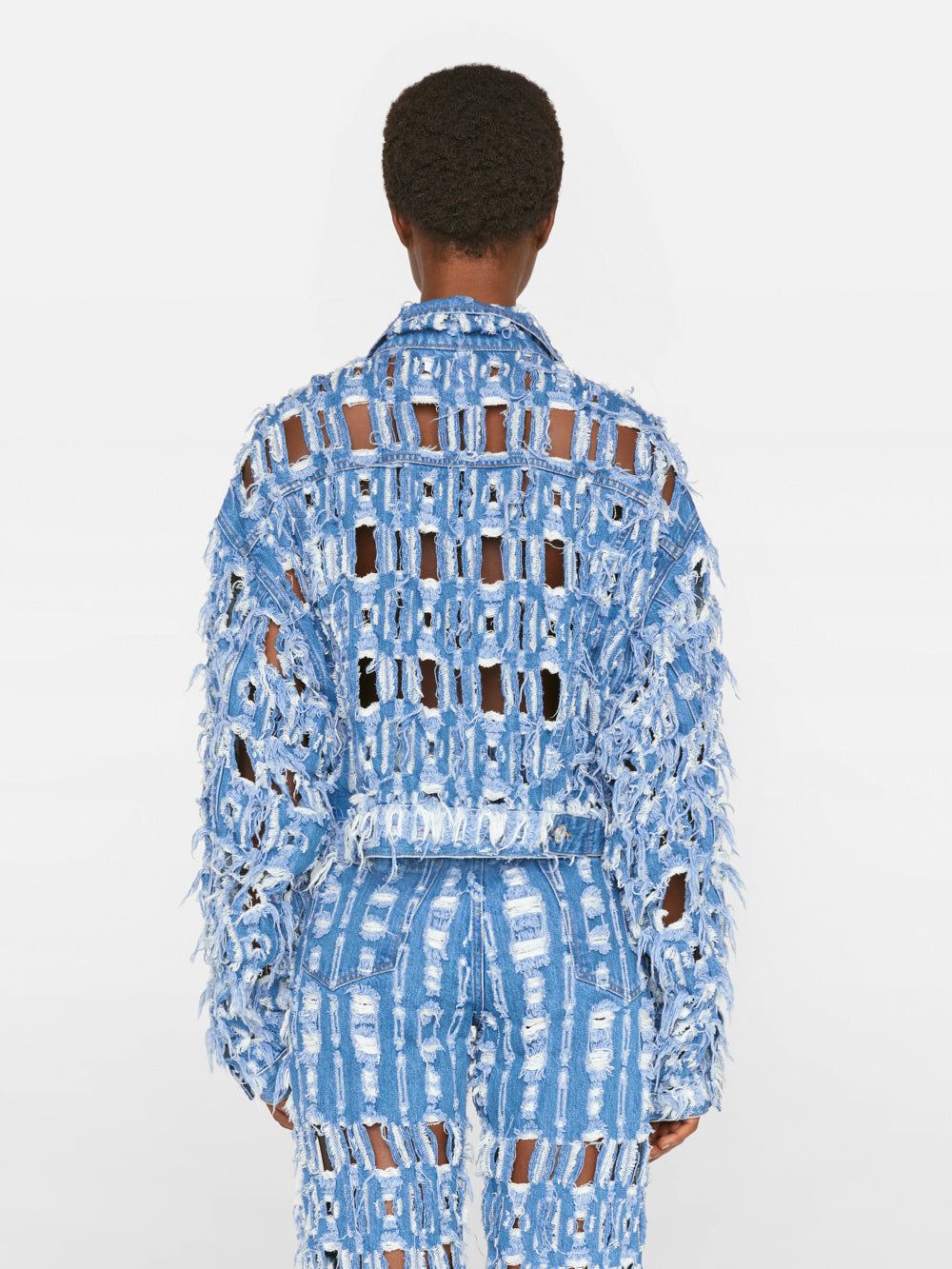 Cropped Oversized Jacket -- Blueprint Frays sold by Frame Denim product image thumbnail 7