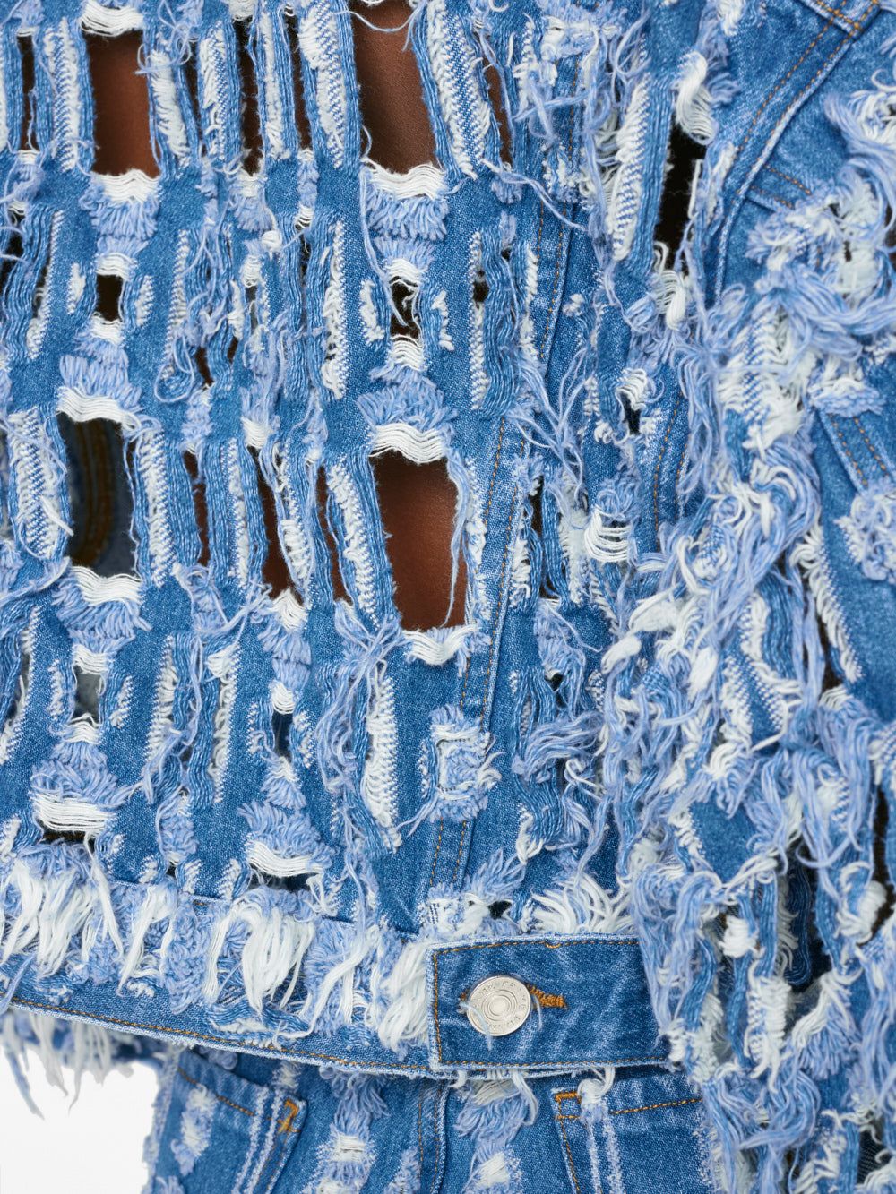 Cropped Oversized Jacket -- Blueprint Frays sold by Frame Denim product image thumbnail 8