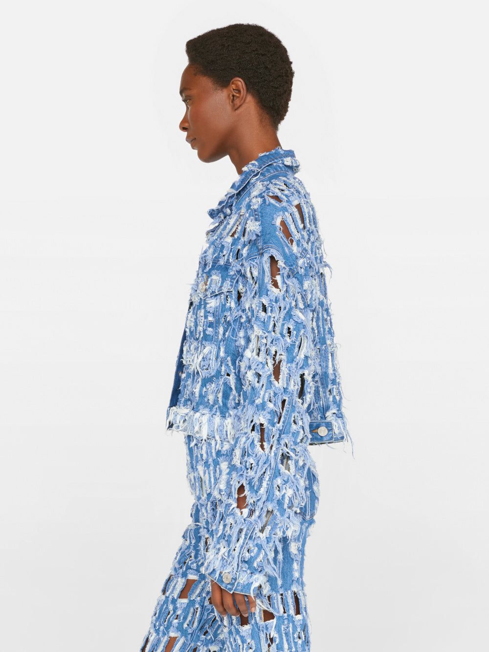 Cropped Oversized Jacket -- Blueprint Frays sold by Frame Denim product image thumbnail 6