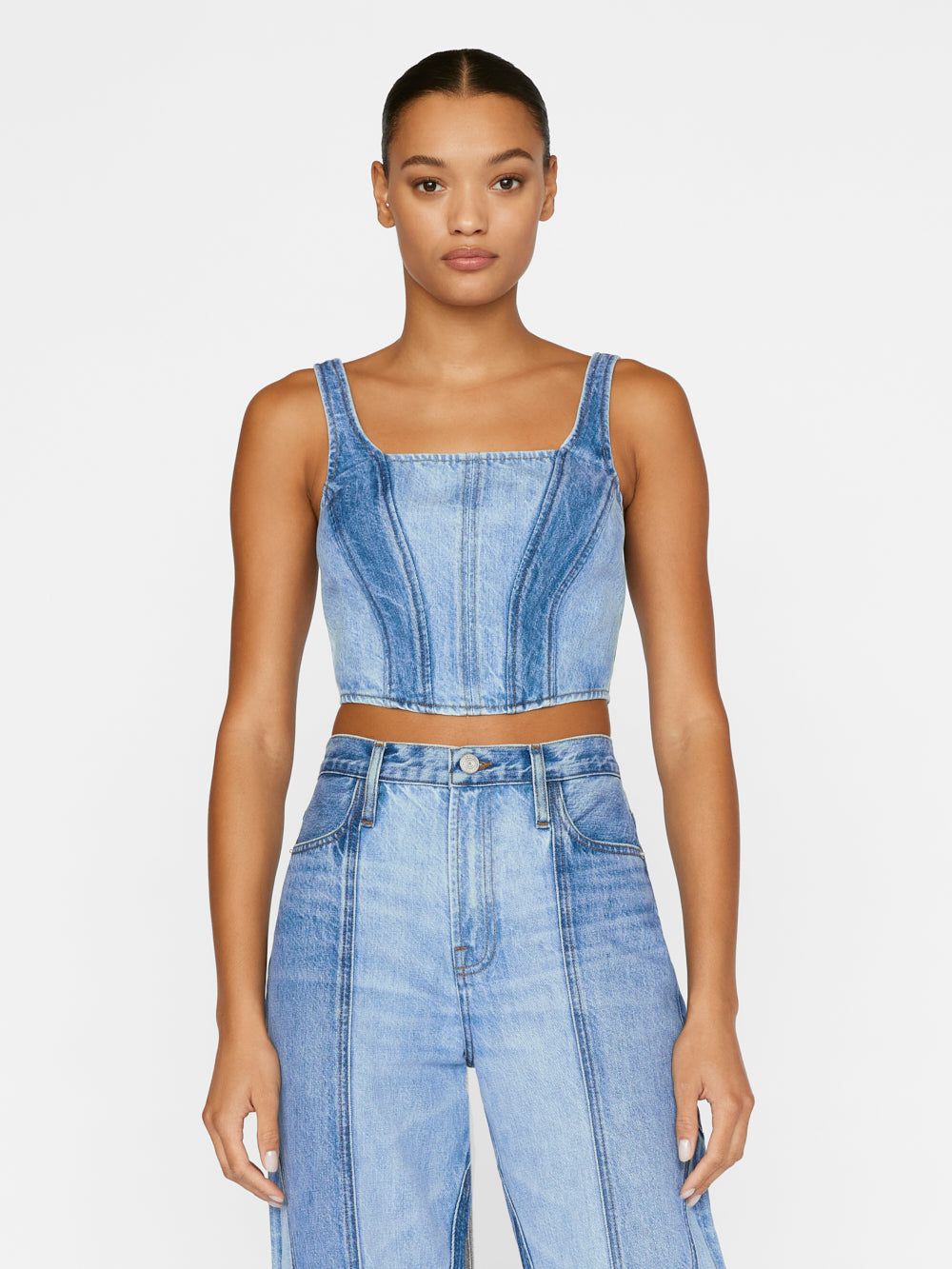 Warped Stripe Bustier -- Indigo Curves sold by Frame Denim product image thumbnail 2
