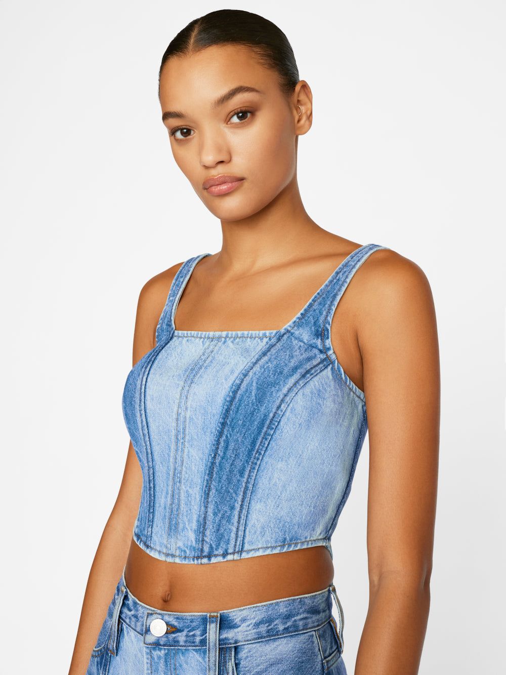 Warped Stripe Bustier -- Indigo Curves sold by Frame Denim product image thumbnail 5