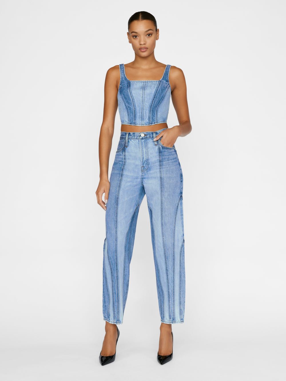 Warped Stripe Bustier -- Indigo Curves sold by Frame Denim product image thumbnail 3