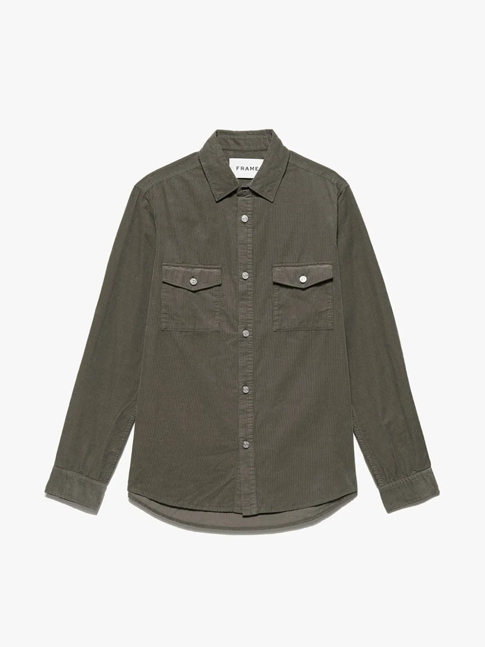 Double Pocket Micro Corduroy Shirt -- Mocha sold by Frame Denim