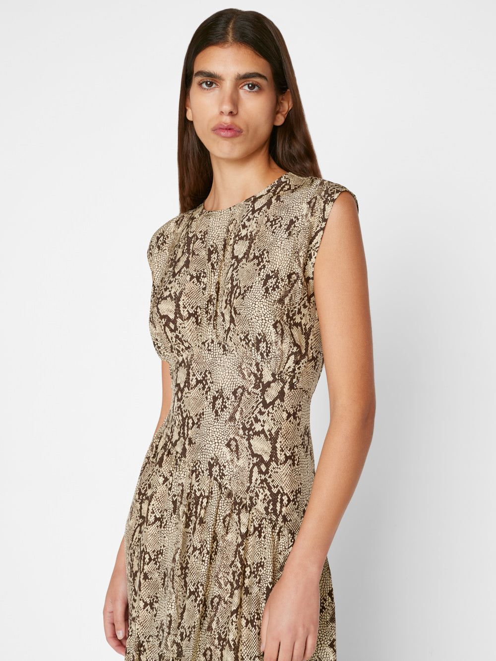 Gathered Seam Silk Dress -- Butter Multi sold by Frame Denim product image thumbnail 3