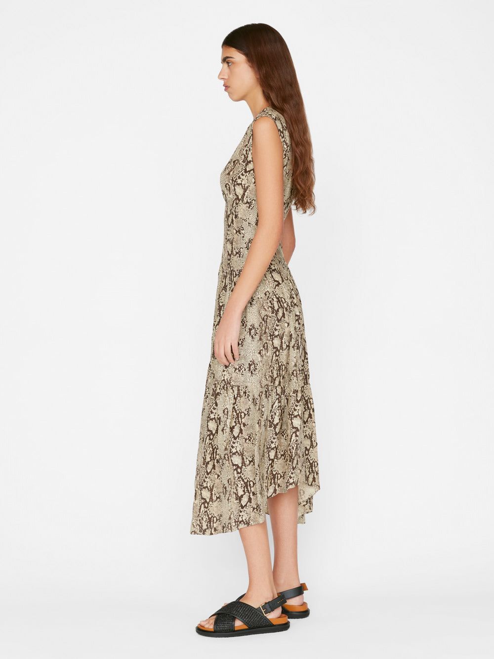 Gathered Seam Silk Dress -- Butter Multi sold by Frame Denim product image thumbnail 6