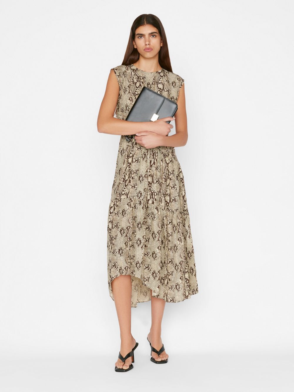 Gathered Seam Silk Dress -- Butter Multi sold by Frame Denim product image thumbnail 8