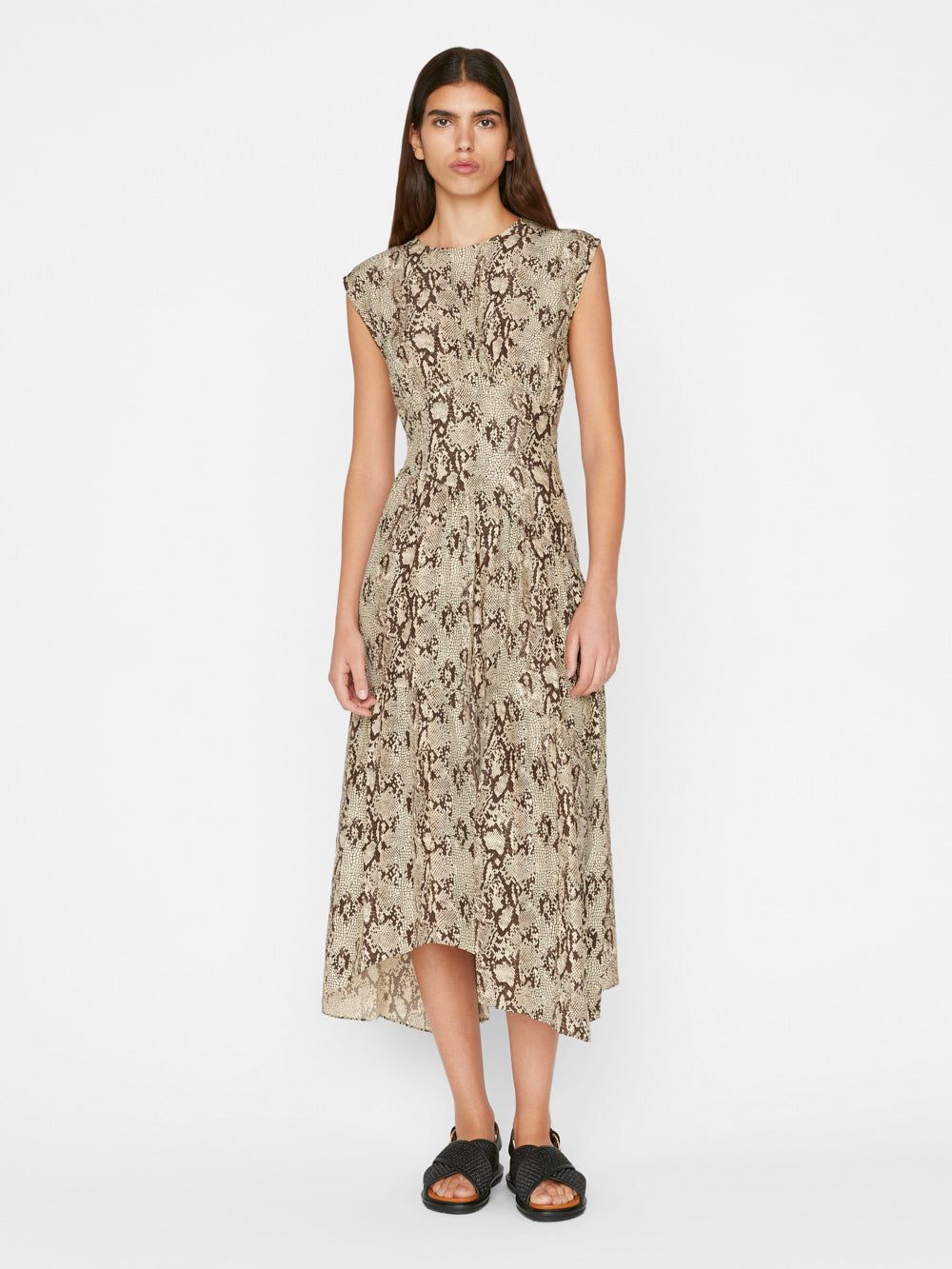 Gathered Seam Silk Dress -- Butter Multi sold by Frame Denim