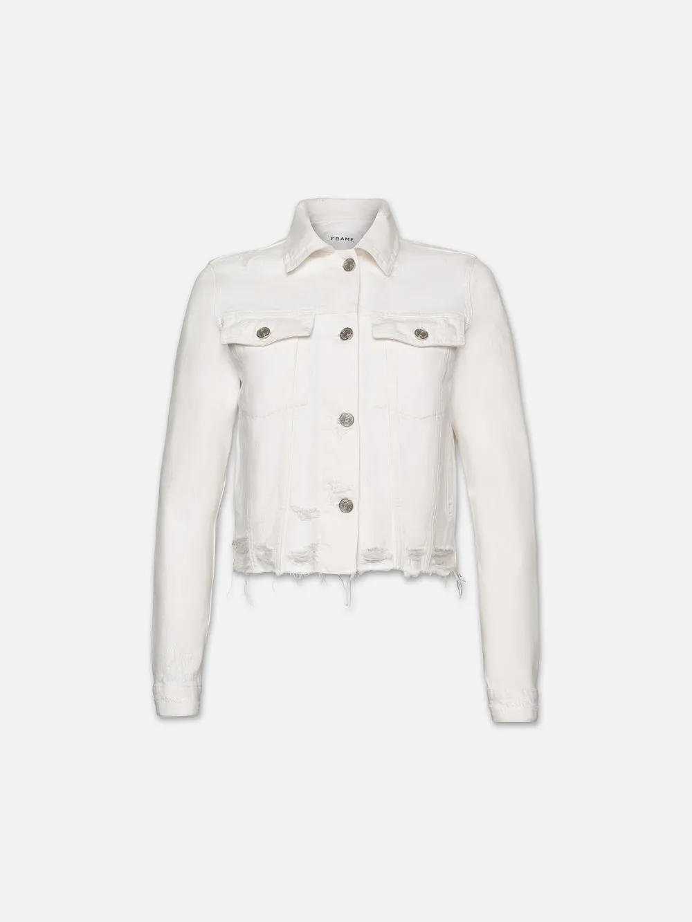 Le Vintage Jacket -- White Rips sold by Frame Denim