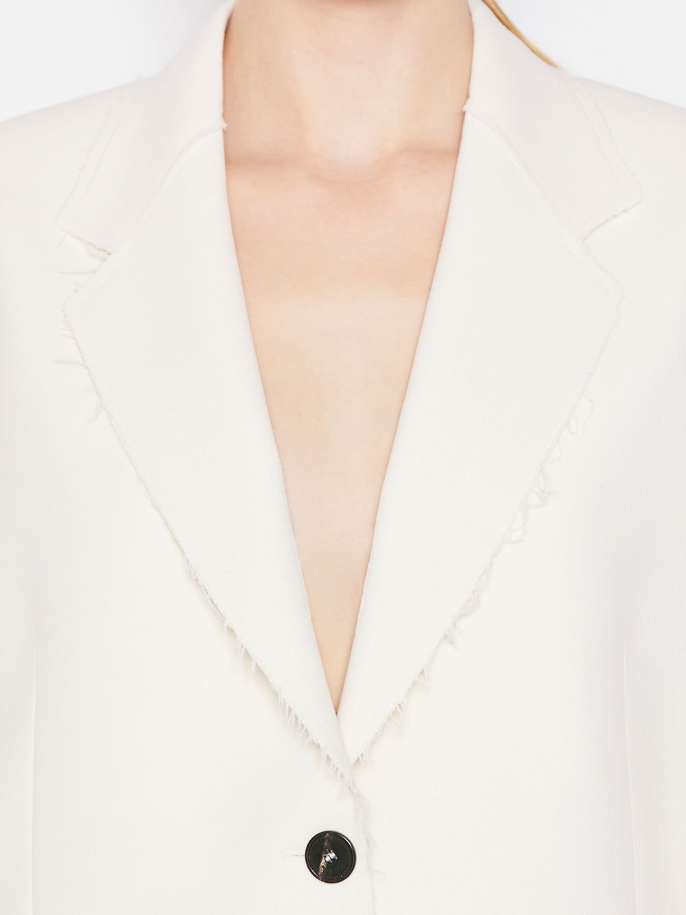 Oversized Raw Edge Blazer -- Off White sold by Frame Denim product image thumbnail 4