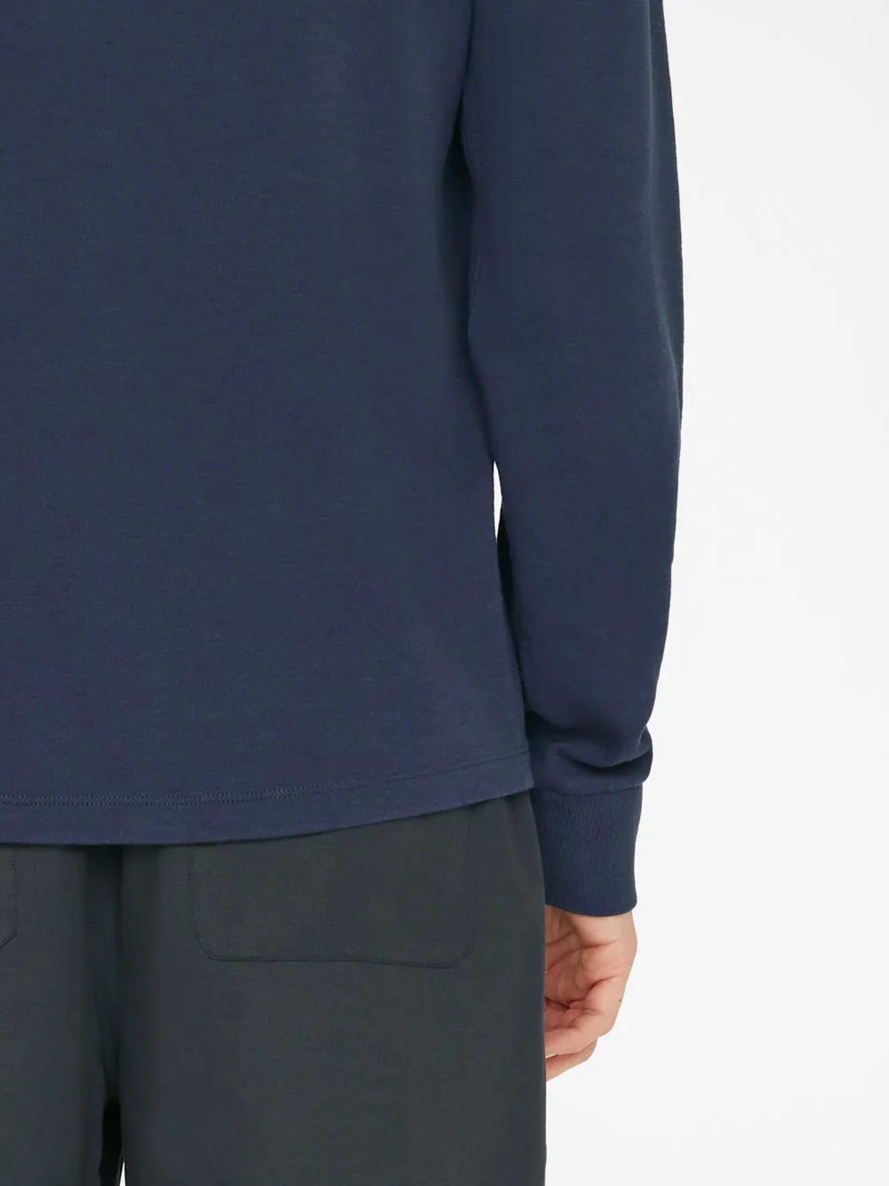 Duo Fold Long Sleeve Crew -- Navy sold by Frame Denim product image thumbnail 4