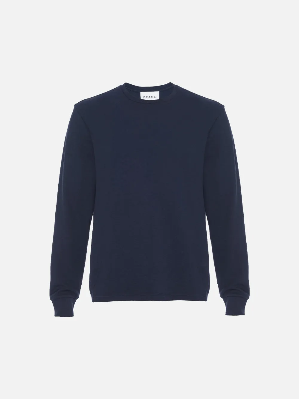 Duo Fold Long Sleeve Crew -- Navy sold by Frame Denim