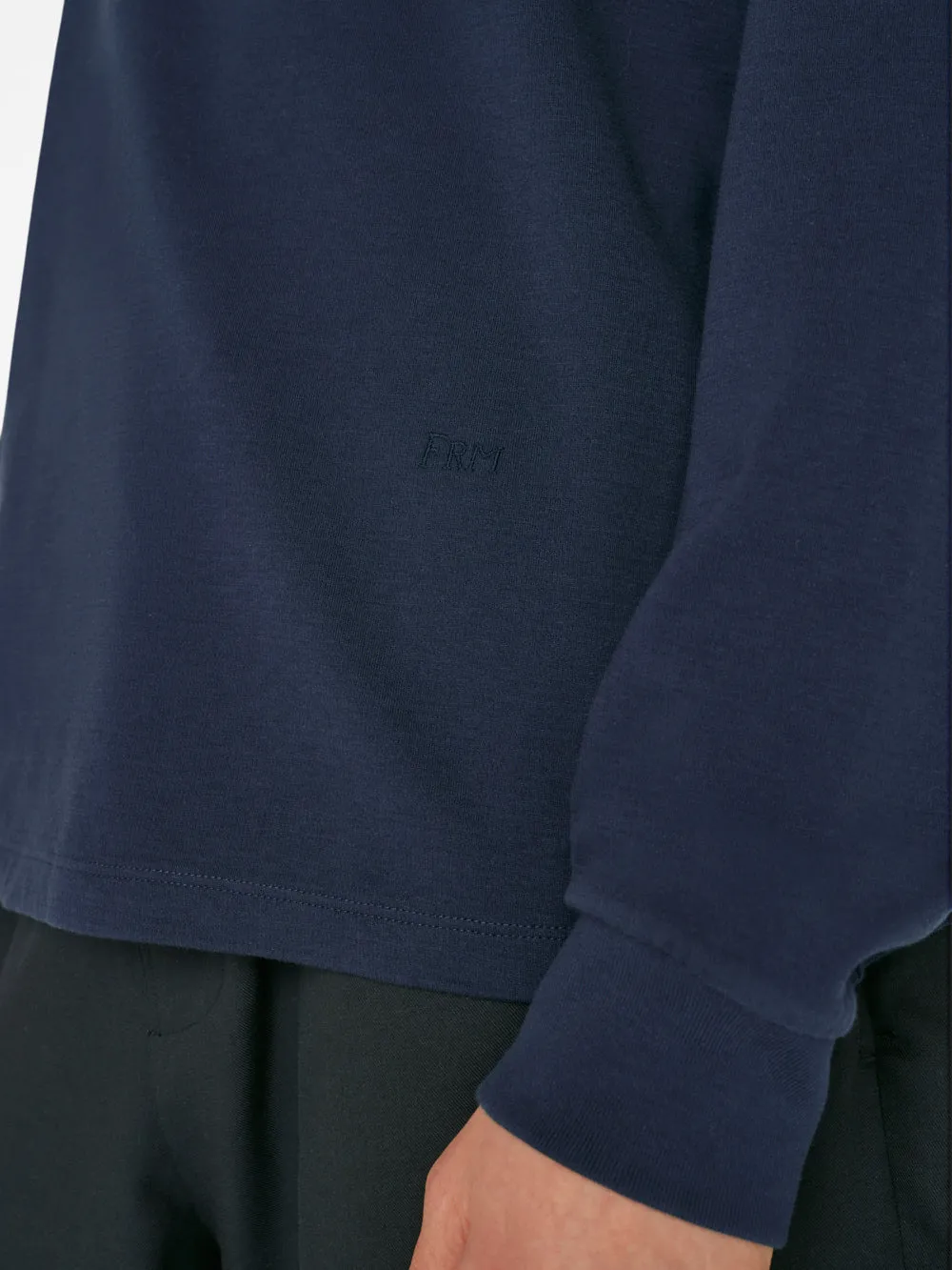 Duo Fold Long Sleeve Crew -- Navy sold by Frame Denim product image thumbnail 5
