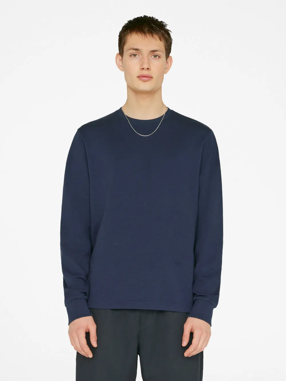 Duo Fold Long Sleeve Crew -- Navy sold by Frame Denim product image thumbnail 2