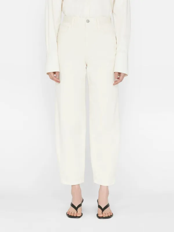 Ultra High Rise Barrel -- Bone sold by Frame Denim