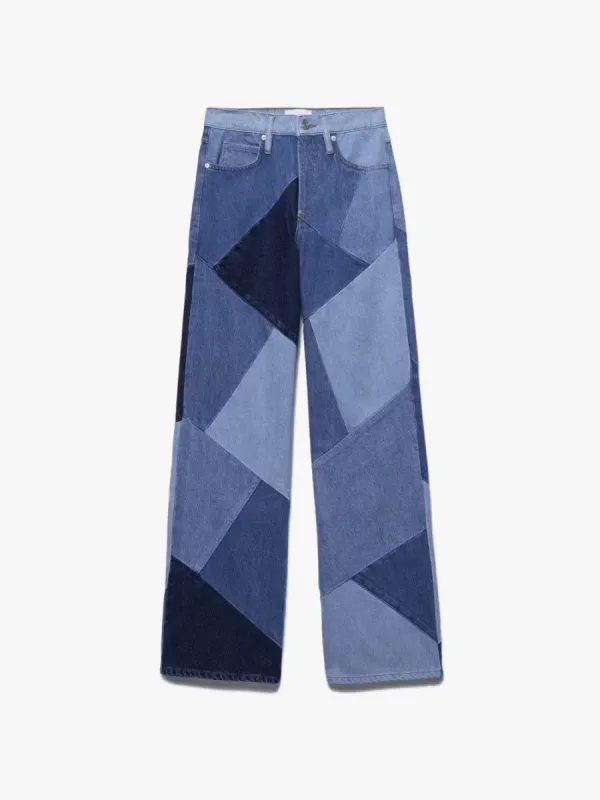 Patchwork Le High 'N' Tight Wide Leg -- Blue Compilation sold by Frame Denim