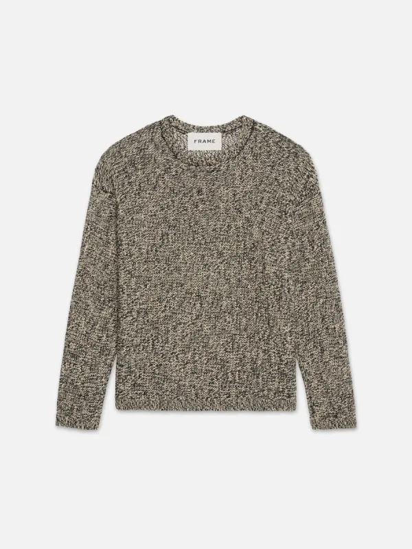 Linen Marl Sweater -- Beige/Melange made by Frame Denim