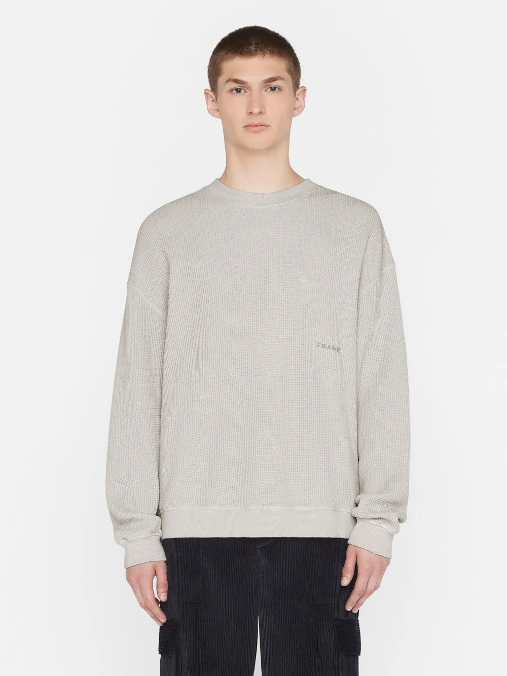 Waffle Textured Sweatshirt -- Oatmeal sold by Frame Denim product image thumbnail 3