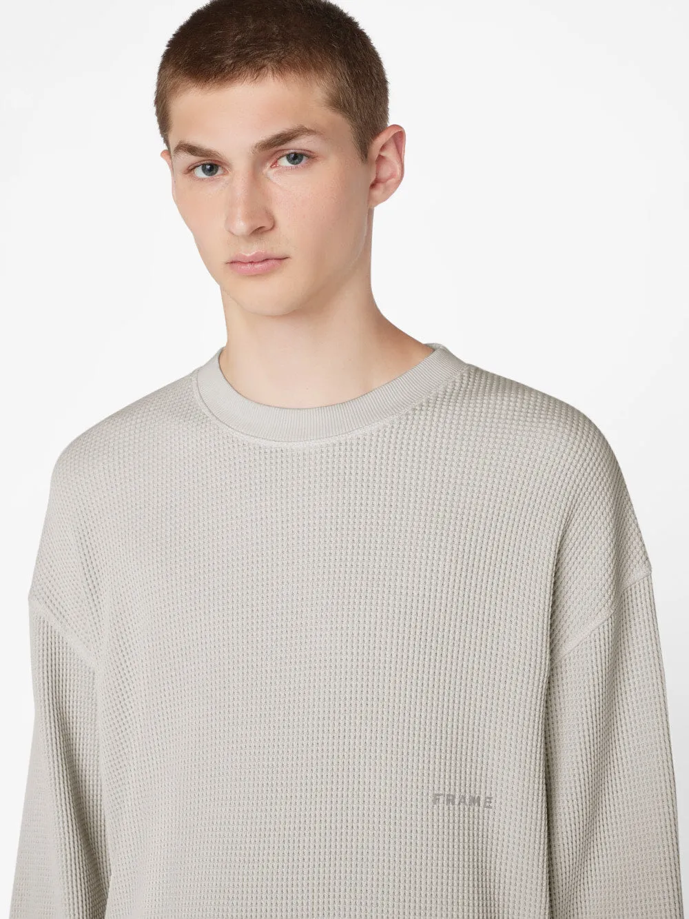 Waffle Textured Sweatshirt -- Oatmeal sold by Frame Denim product image thumbnail 4