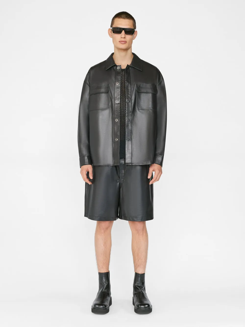 Leather Shirt -- Noir sold by Frame Denim product image thumbnail 2