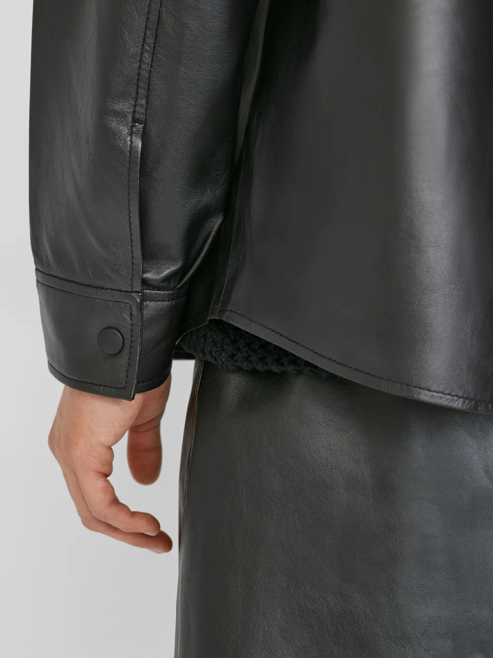 Leather Shirt -- Noir sold by Frame Denim product image thumbnail 4