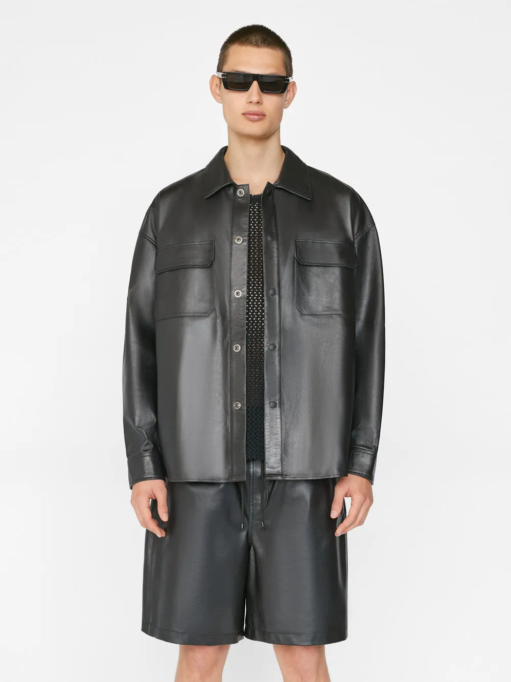 Leather Shirt -- Noir sold by Frame Denim product image thumbnail 3
