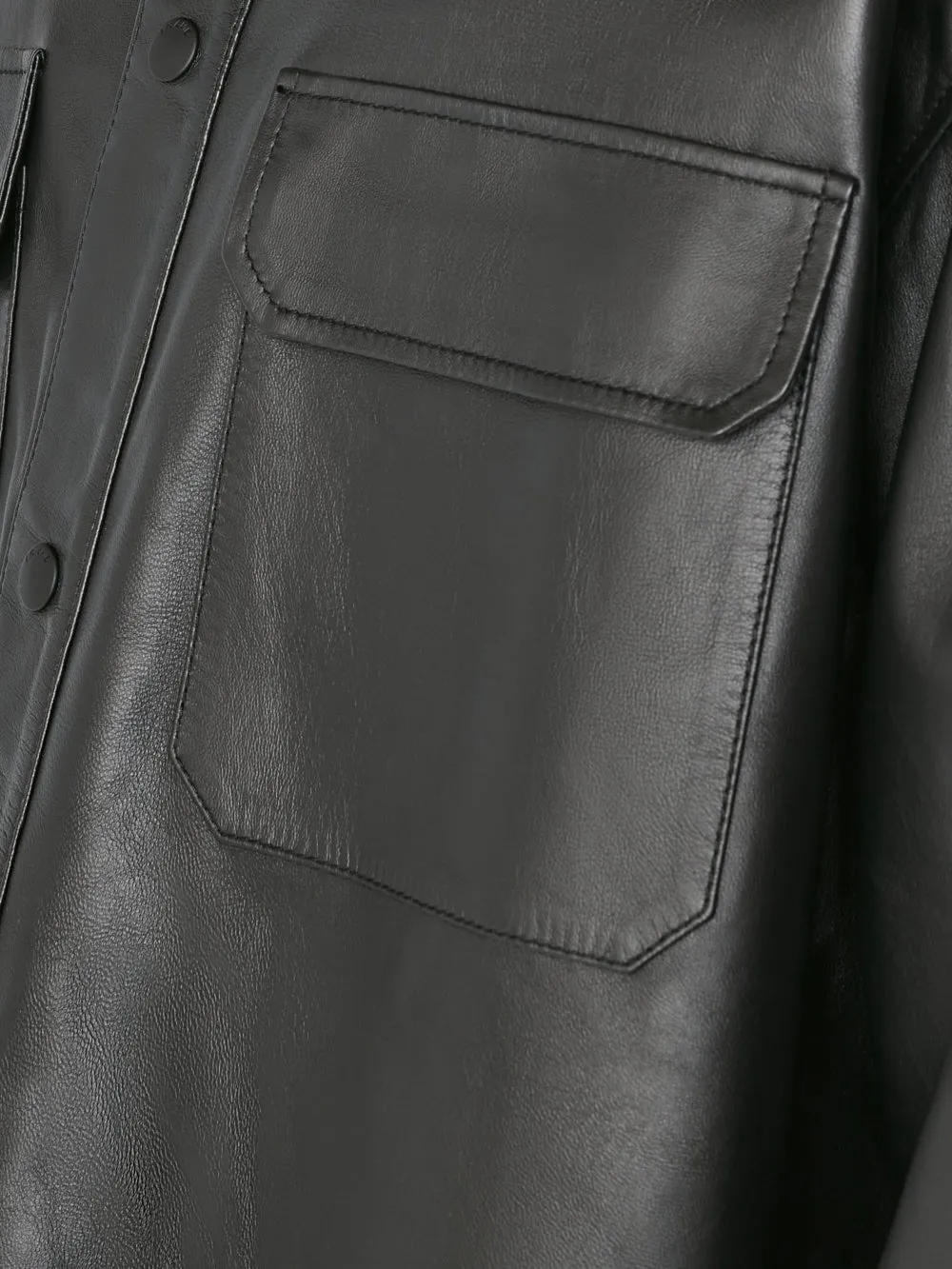 Leather Shirt -- Noir sold by Frame Denim product image thumbnail 5