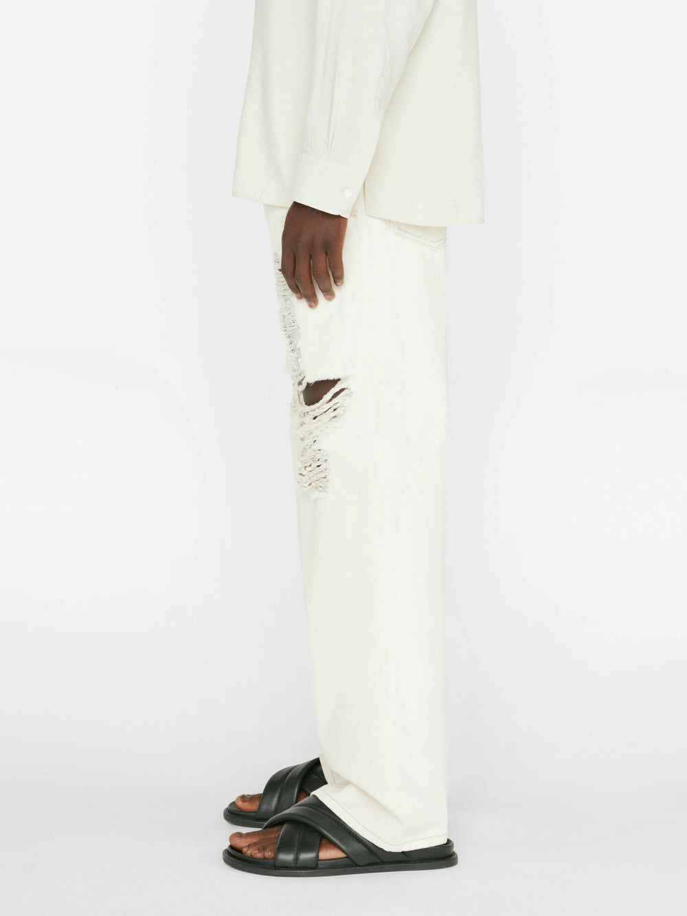 Extra Wide Leg Jean -- White Sand Destructed sold by Frame Denim product image thumbnail 7