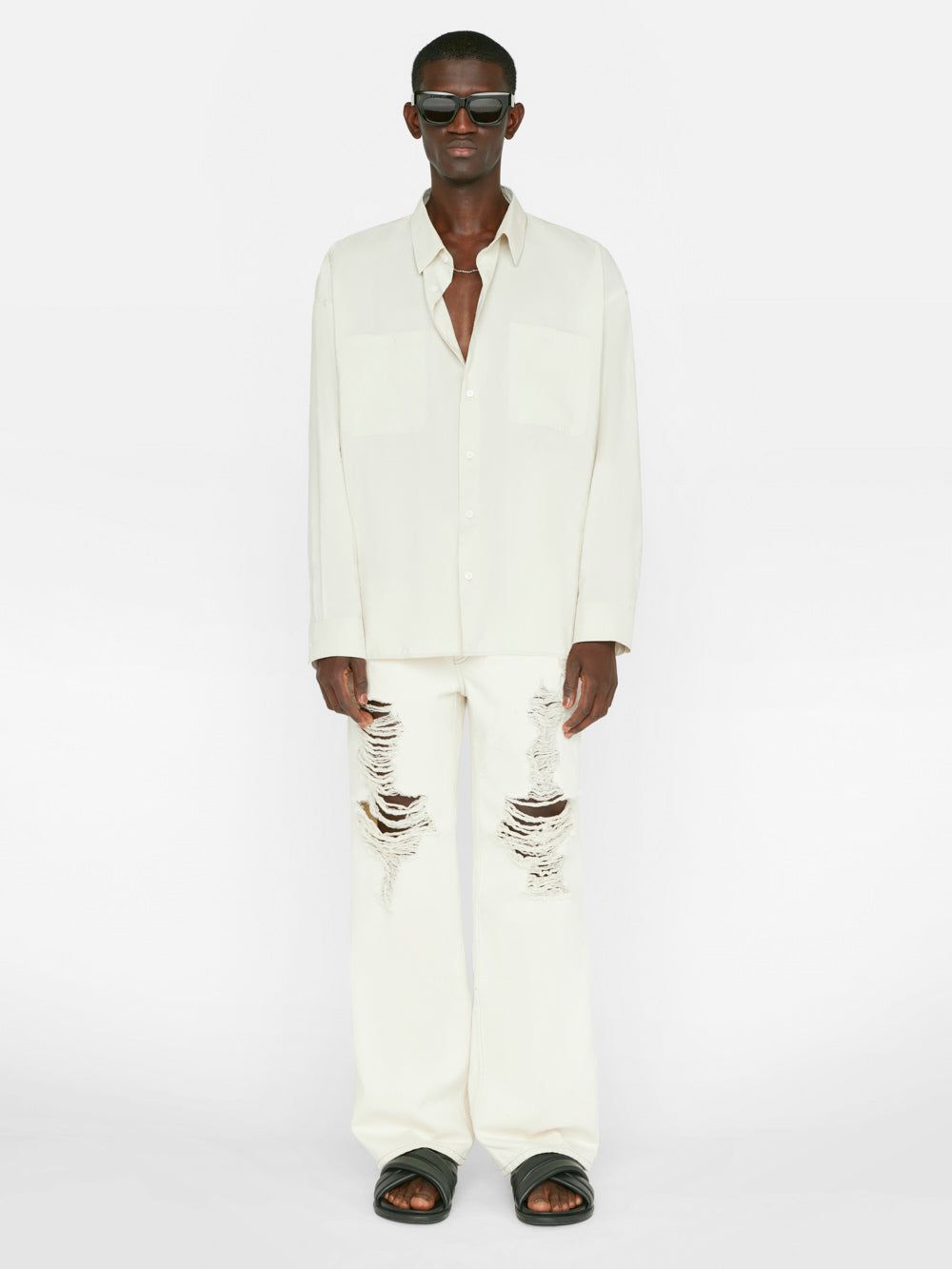 Extra Wide Leg Jean -- White Sand Destructed sold by Frame Denim product image thumbnail 2