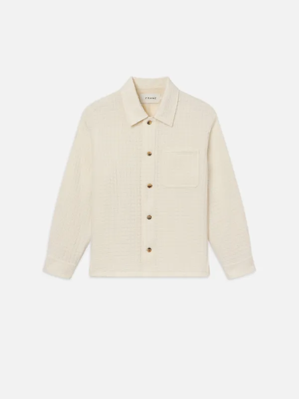 Textured Shirt Jacket -- Off White sold by Frame Denim