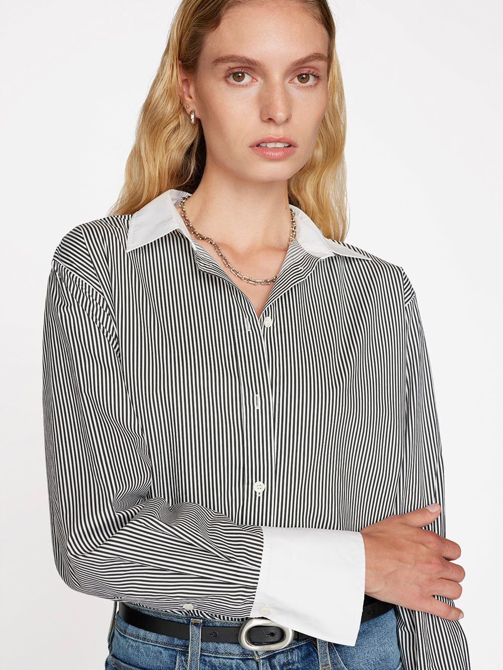 The Oversized Shirt -- Noir Multi sold by Frame Denim product image thumbnail 3