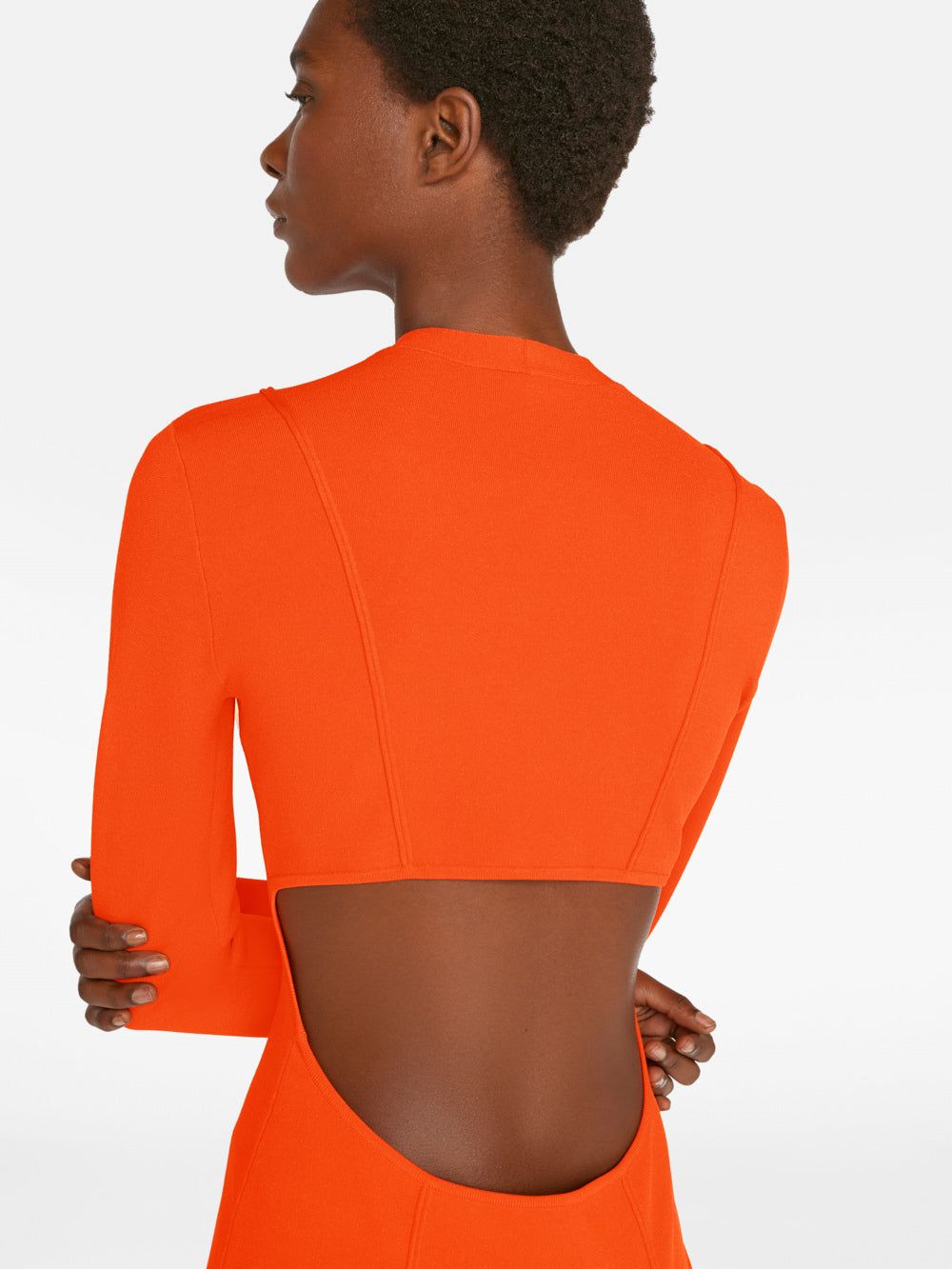 Seamed Button Mini Dress -- Bright Mandarin sold by Frame Denim product image thumbnail 3