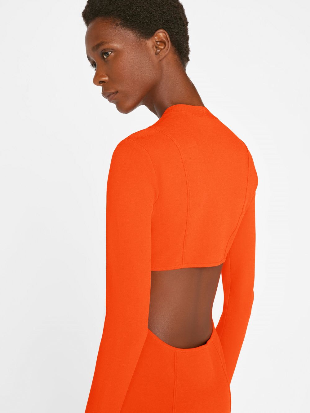 Seamed Button Mini Dress -- Bright Mandarin sold by Frame Denim product image thumbnail 8