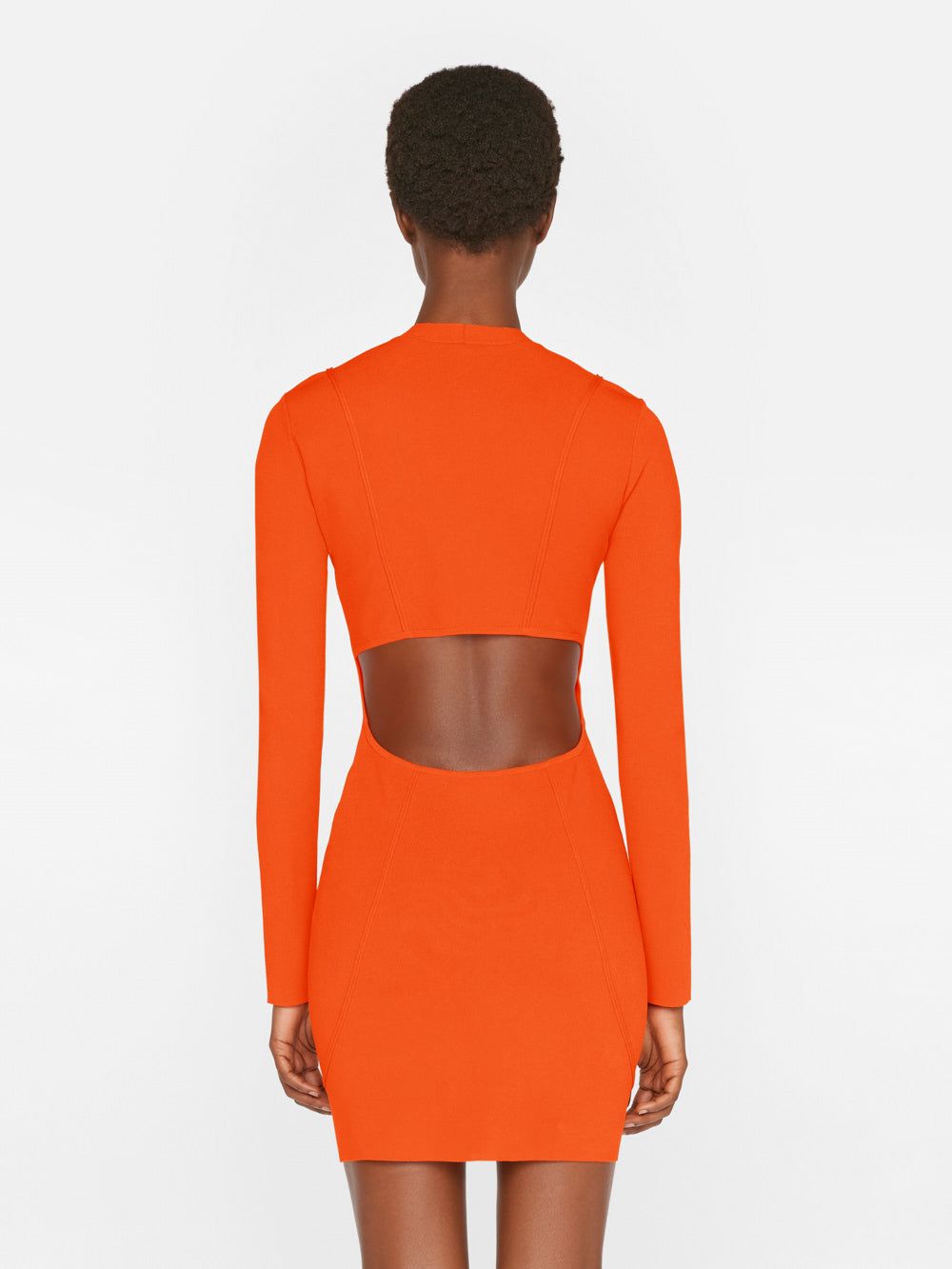 Seamed Button Mini Dress -- Bright Mandarin sold by Frame Denim product image thumbnail 7