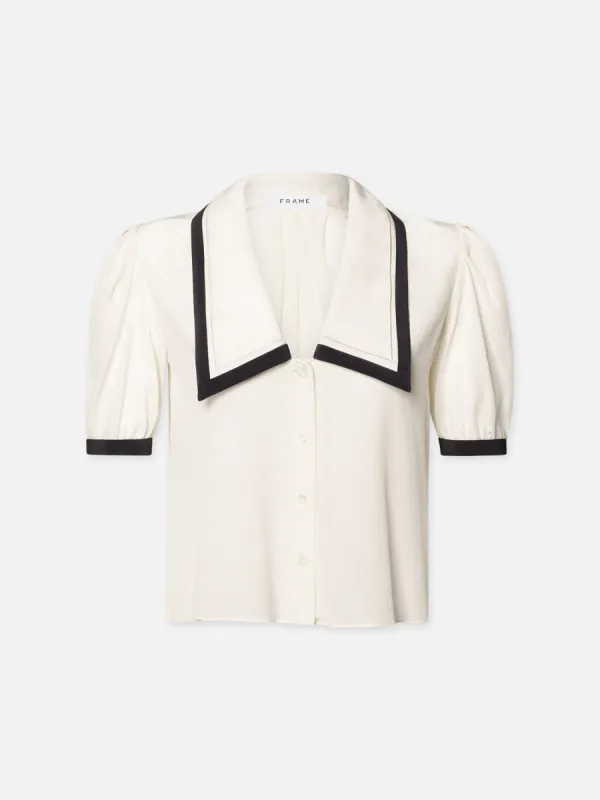 Sailor Blouse -- Cream Multi sold by Frame Denim