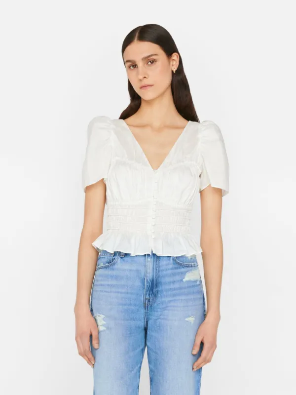 Corded Covered Shoulder Top -- Blanc made by Frame Denim