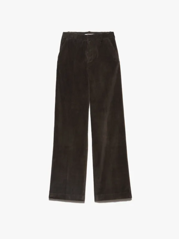 High Rise Relaxed Corduroy Trouser -- Espresso made by Frame Denim