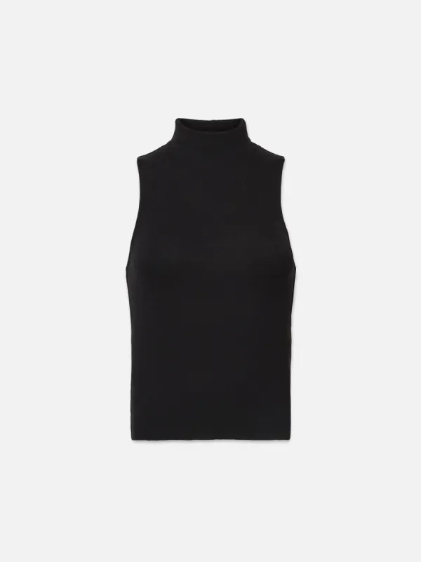 Sleeveless Turtleneck Top -- Black sold by Frame Denim