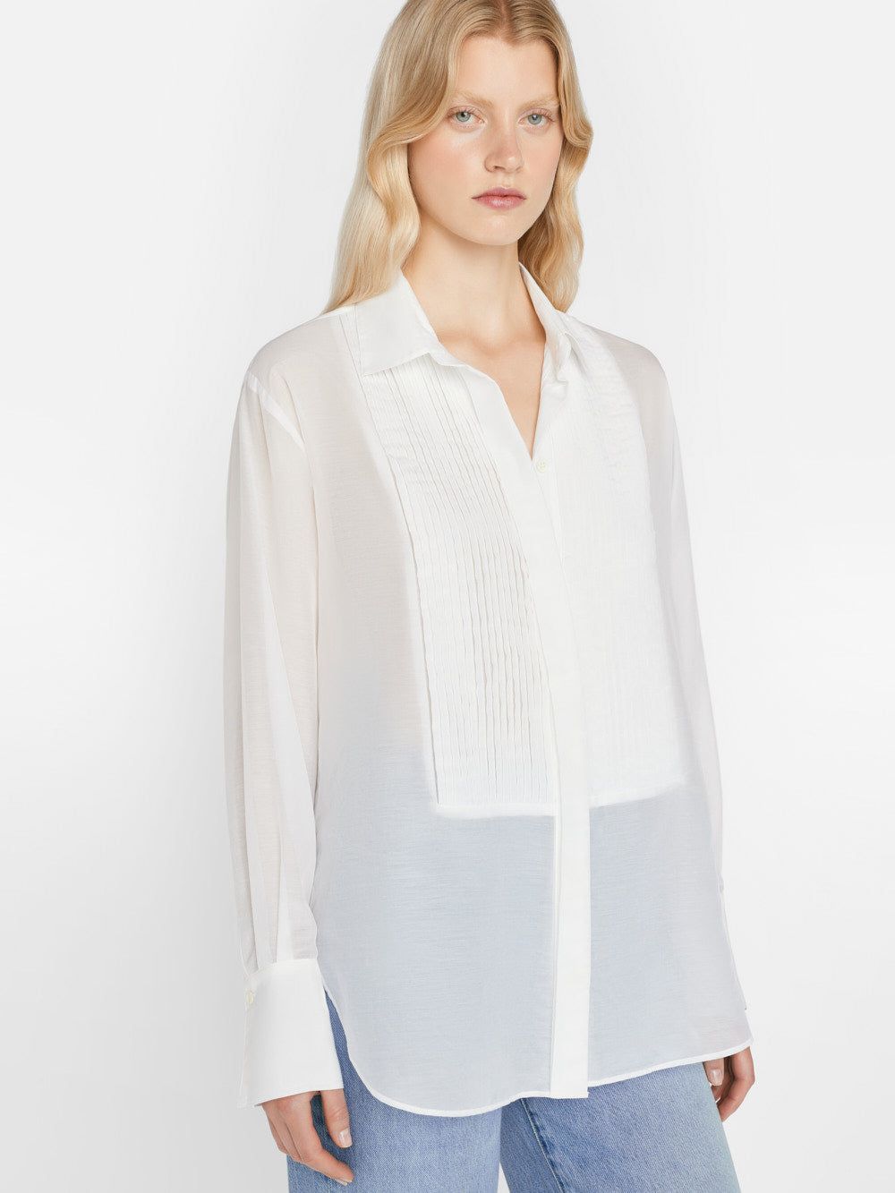 The Oversized Tuxedo Shirt -- Blanc sold by Frame Denim product image thumbnail 10