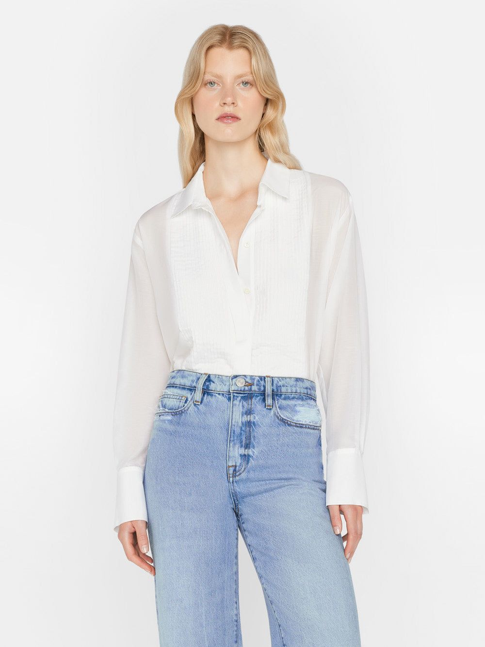 The Oversized Tuxedo Shirt -- Blanc sold by Frame Denim product image thumbnail 2