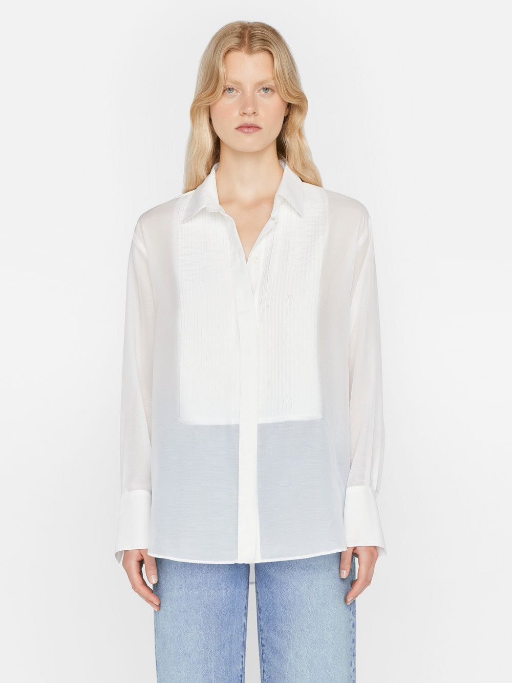 The Oversized Tuxedo Shirt -- Blanc sold by Frame Denim product image thumbnail 9