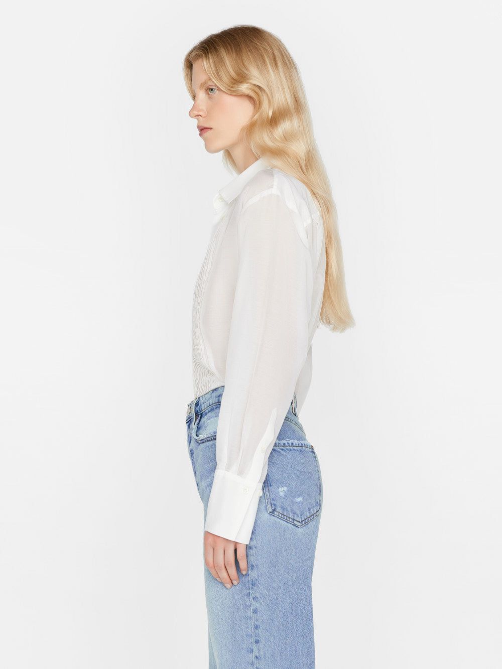 The Oversized Tuxedo Shirt -- Blanc sold by Frame Denim product image thumbnail 7