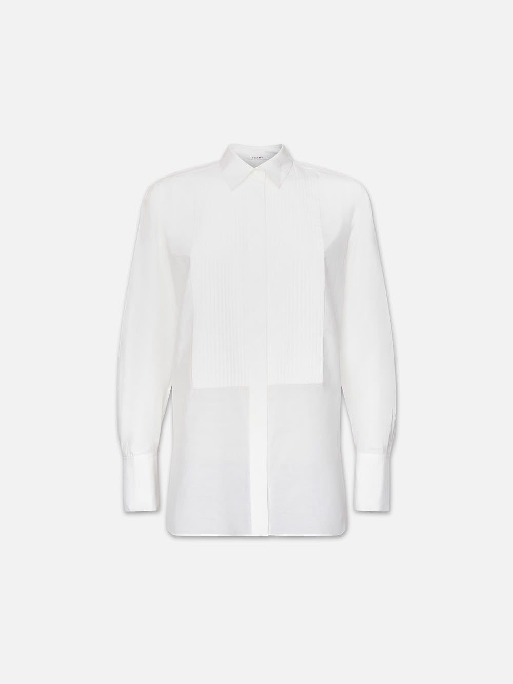 The Oversized Tuxedo Shirt -- Blanc sold by Frame Denim