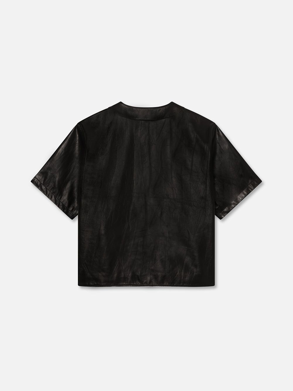 Leather Baseball Shirt -- Black sold by Frame Denim product image thumbnail 3