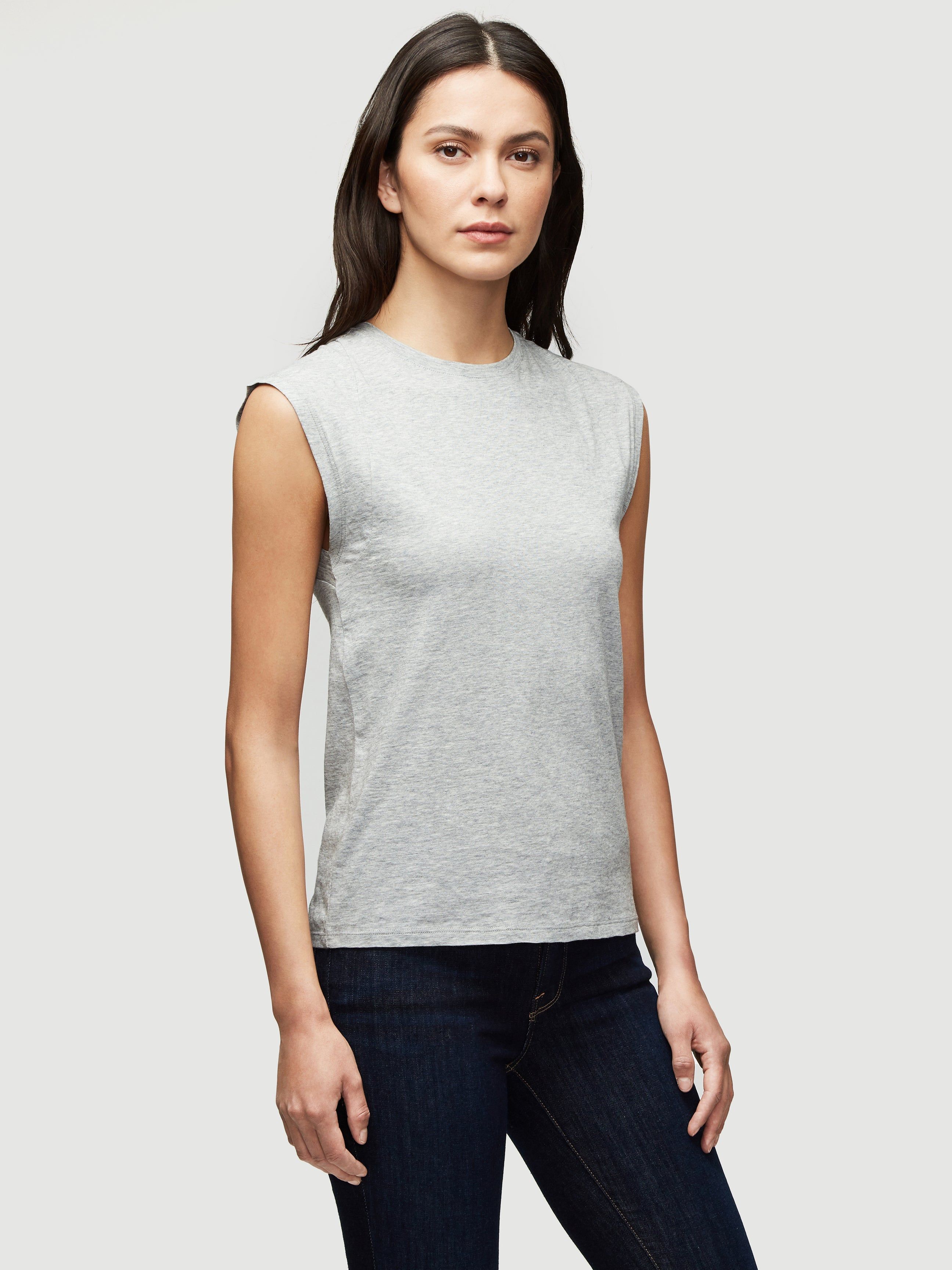 Le Mid Rise Muscle Tee -- Gris Heather sold by Frame Denim product image thumbnail 2