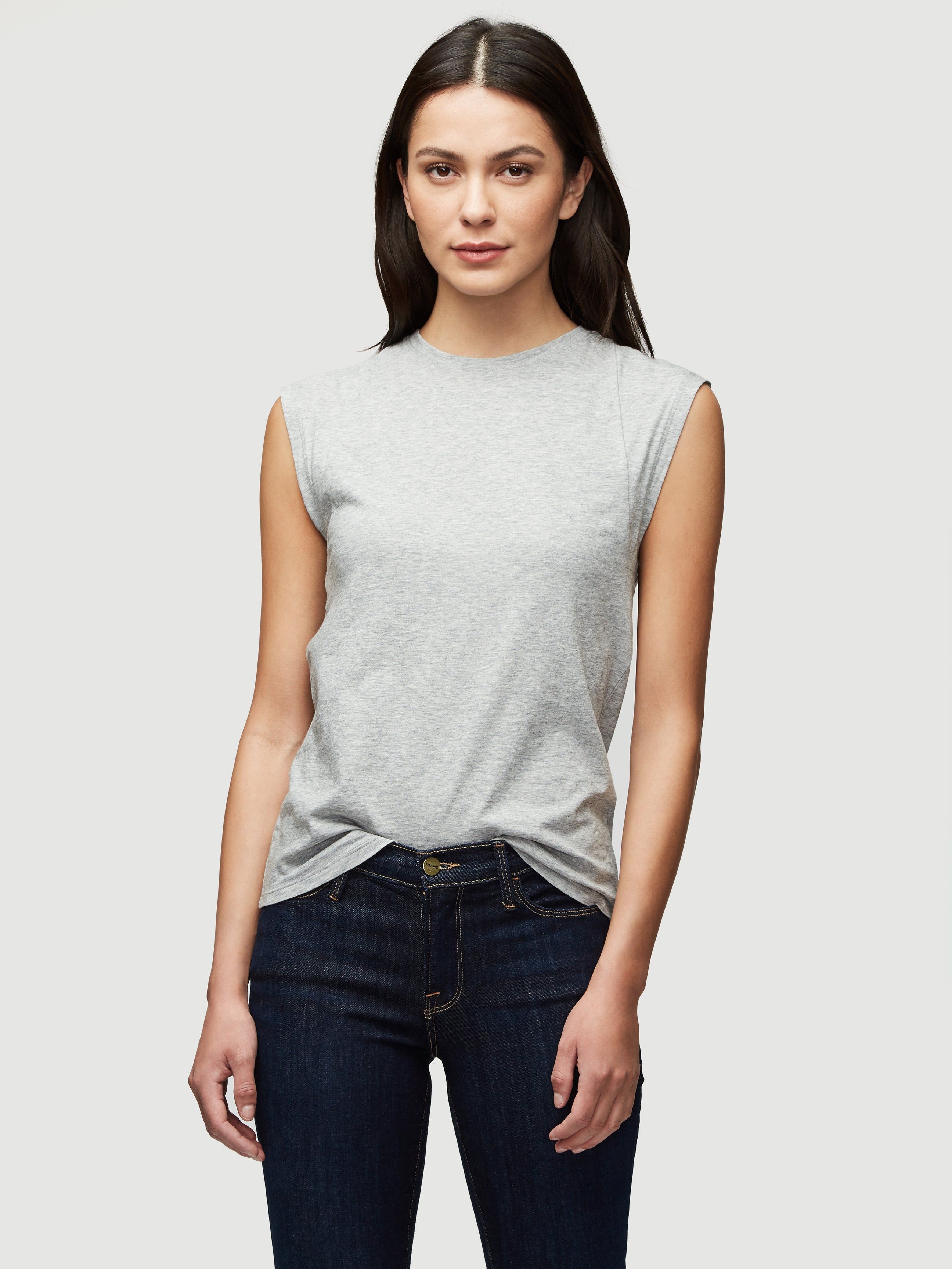 Le Mid Rise Muscle Tee -- Gris Heather sold by Frame Denim product image thumbnail 3