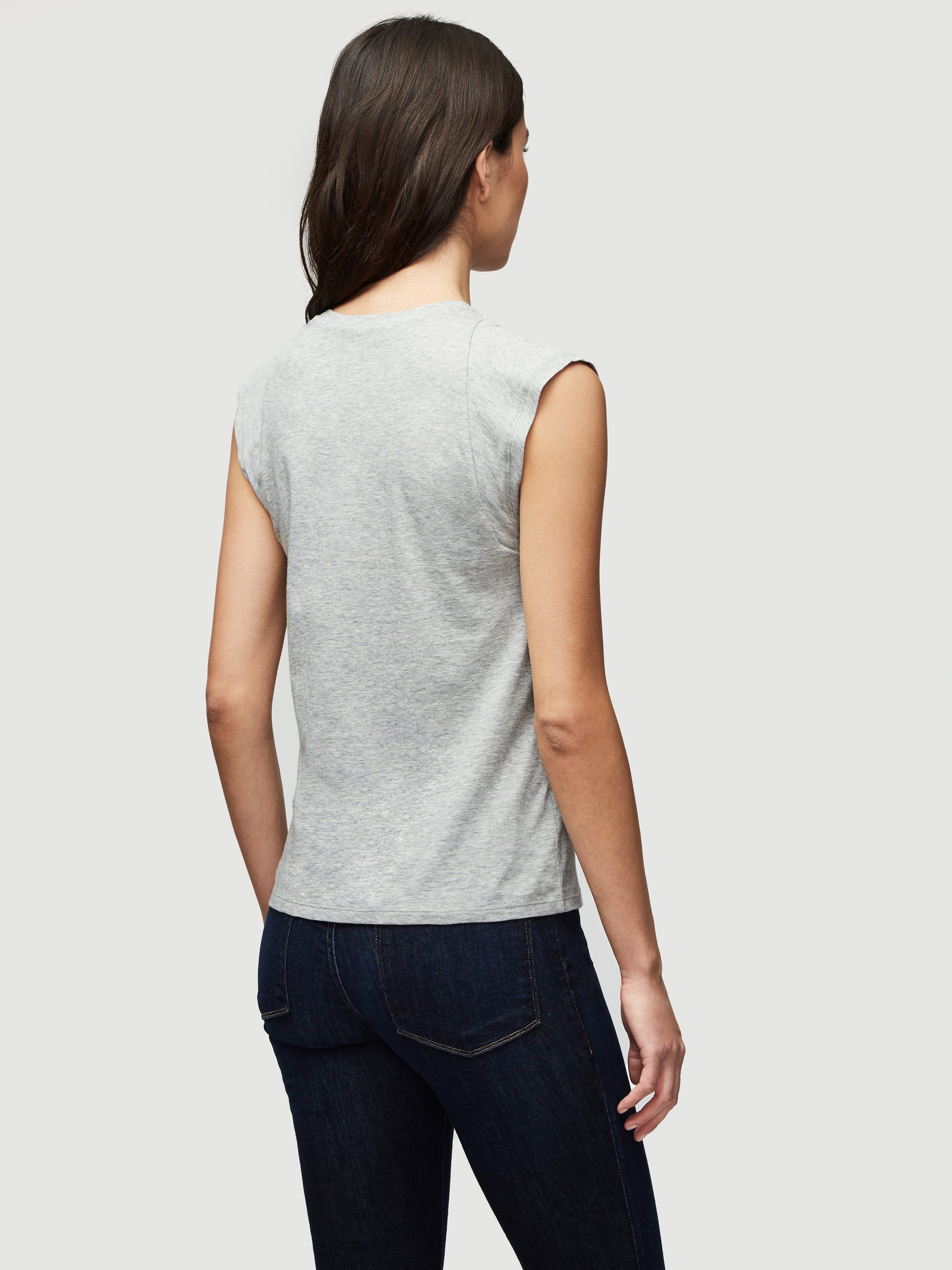 Le Mid Rise Muscle Tee -- Gris Heather sold by Frame Denim product image thumbnail 4